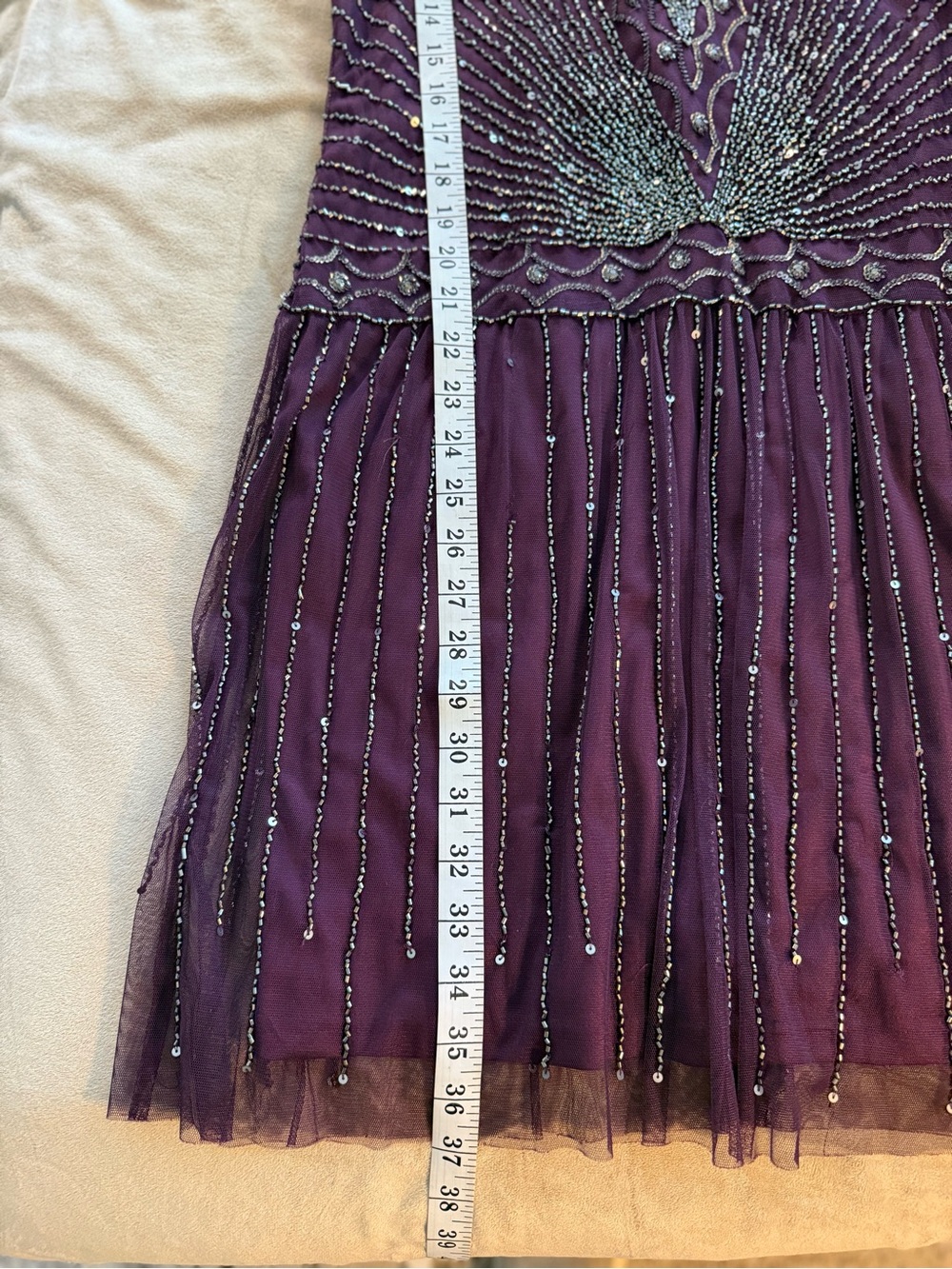 Adrianna Papell Beaded Gatsby Flapper Dress Size M/L Art Deco Costume Party - Picture 12 of 14